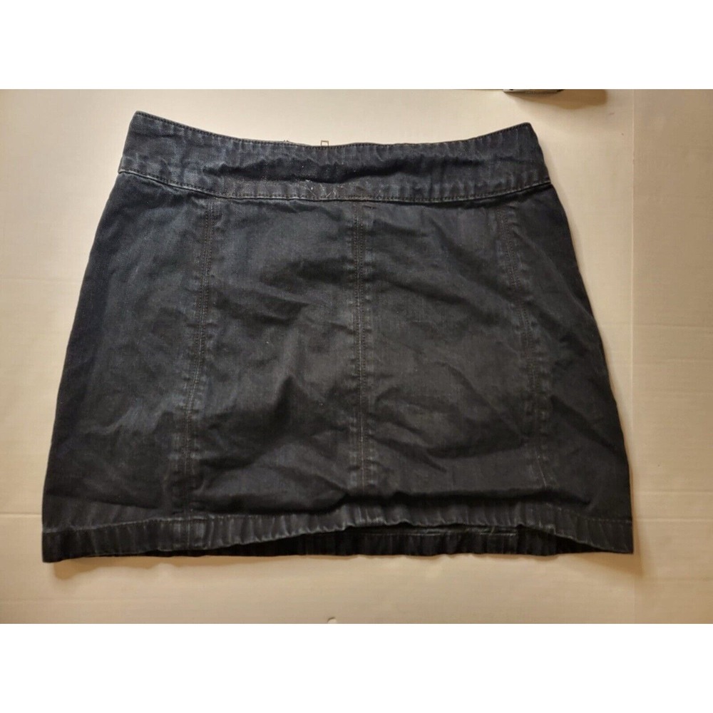 Free People Women's Mini Skirt‎ Black Jean Denim Size W 12